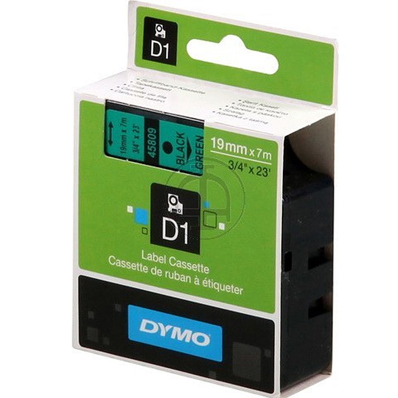 Originál DYMO páska S0720890 D1 19mm x 7m čierna na zelenej 45809