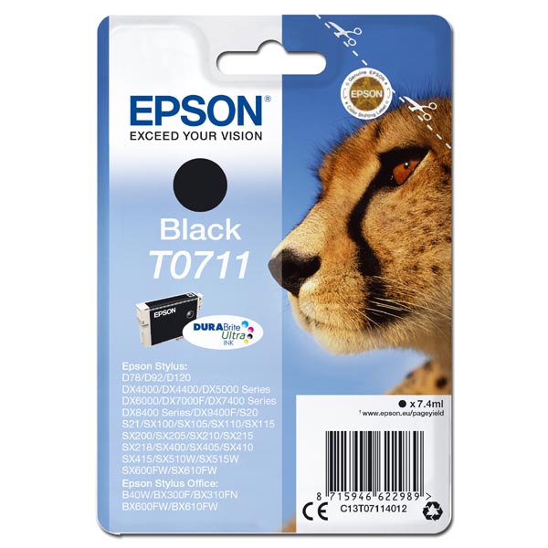 Epson Original Inkjet T0711 / C13T07114012 black 7,4 ml