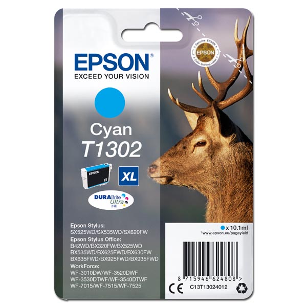 Epson Original Inkjet T1302 / C13T13024012 cyan 10,1 ml 765 pages
