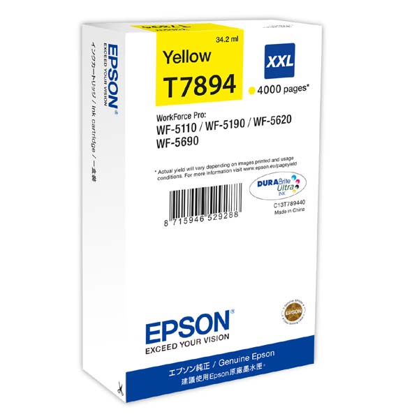 Epson Original Inkjet T7894 XXL / C13T789440 yellow 34 ml 4 000 pages