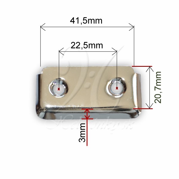 Kovanie pre upevnenie basového remeňa na telo harmoniky
