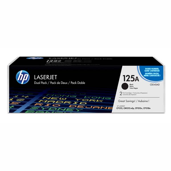 HP Original Toner CB540AD / HP 125A black dualpack 2 x 2 200 pages