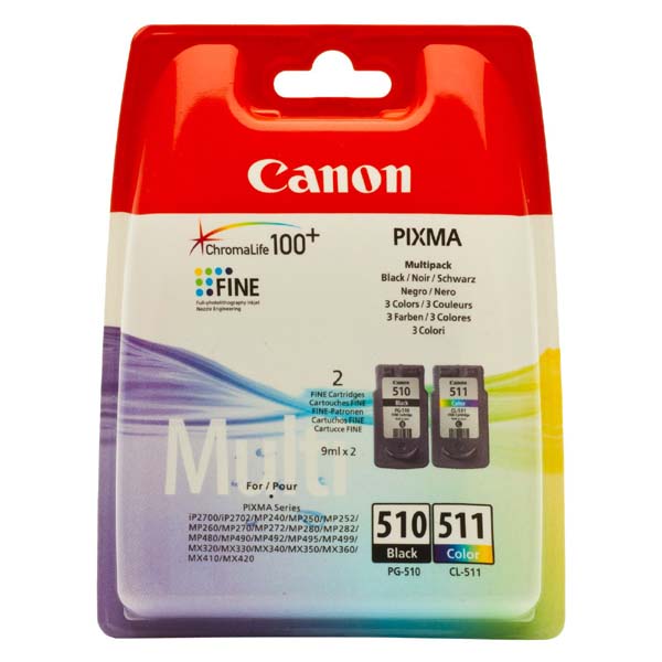 Canon Original Inkjet Set PG-510 + CL-511 2970B010 CMYK 220 + 245 pages