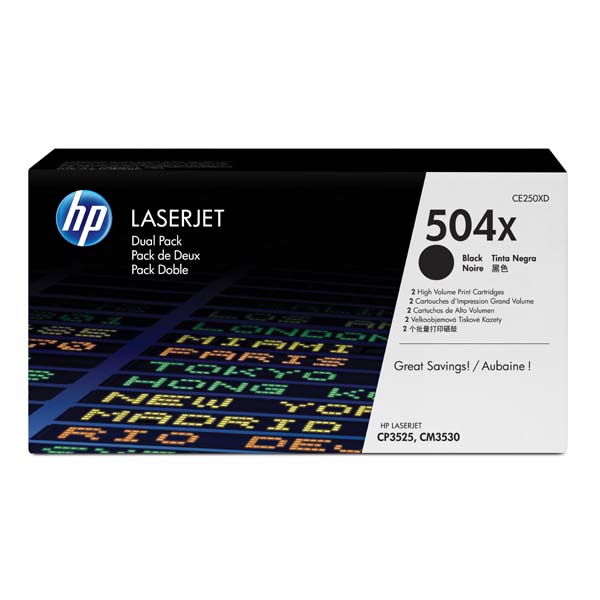 HP Original Toner CE250XD / HP 504X black 2 x 10 500 pages