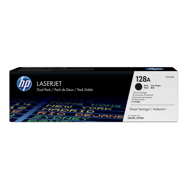 HP Original Toner CE320AD / HP 128A black dualpack 2 x 2 000 pages