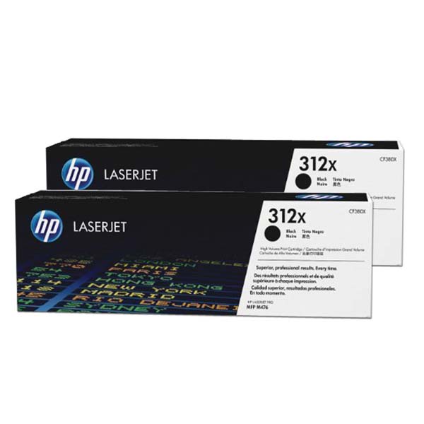 HP Original Toner CF380XD / HP 312X black 2x 4 400 pages