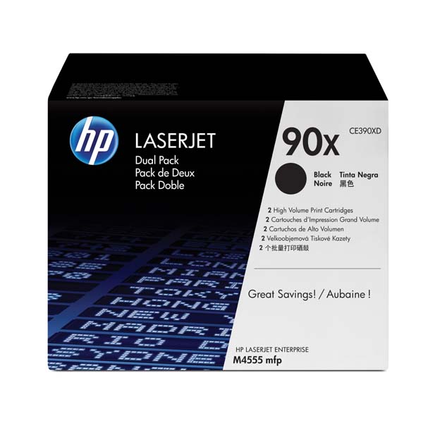 HP Original Toner CE390XD / HP 90X black dualpack 2 x 24 000 pages