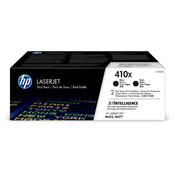 HP Original Toner CF410XD / HP 410X black dualpack 2 x 6 500 pages