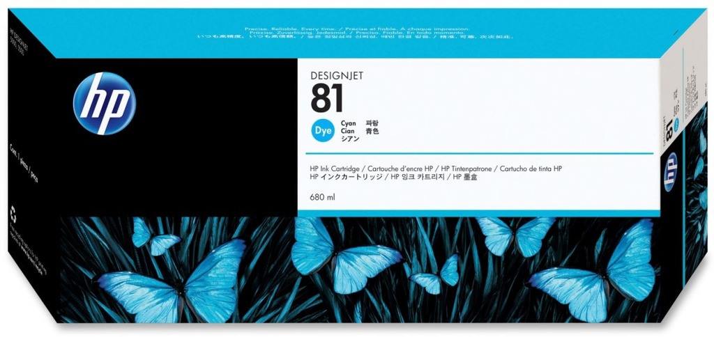 HP Original Inkjet C4931A / HP 81 dye cyan 680 ml