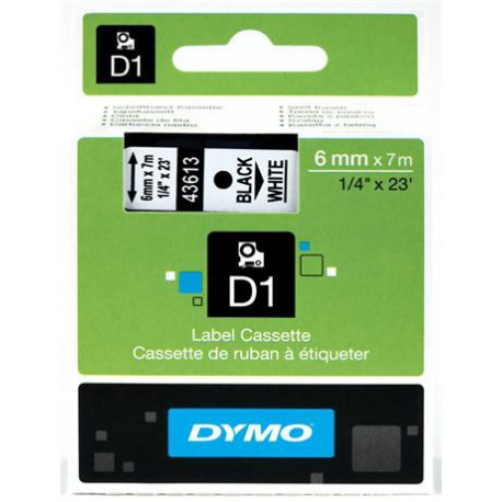 Originál DYMO páska S0720780 D1 6 mm x 7 m čierna na bielej 43613
