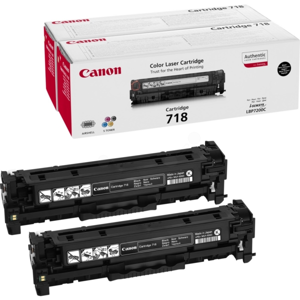 Canon Original Toner CRG 718BK 2662B005 black dual pack 2 x 3 400 pages B-box