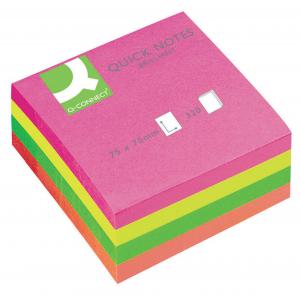 Bloček kocka Q-CONNECT 76x76mm 320l neónová