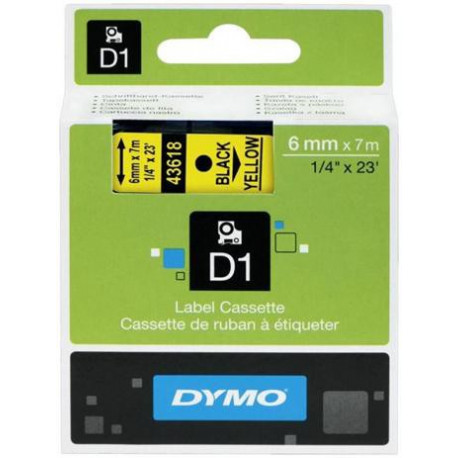 Originál DYMO páska S0720790 D1 6mm x 7m čierna na žltej 43618