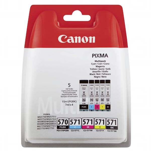 Canon Original Inkjet Set PGI-570/CLI571 PGBK+CMYK 0372C004