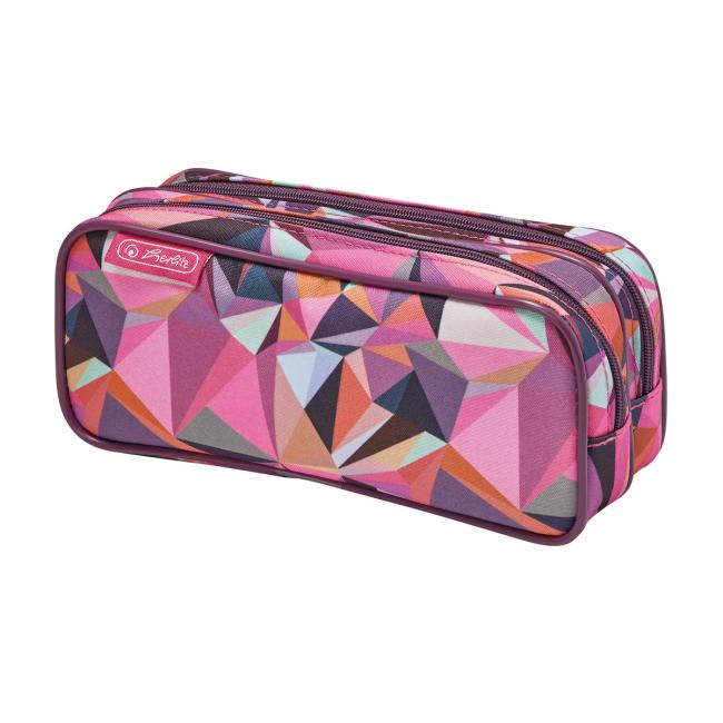 Puzdro Herlitz dvojité 20,5x7x9cm Wild Animals ružové