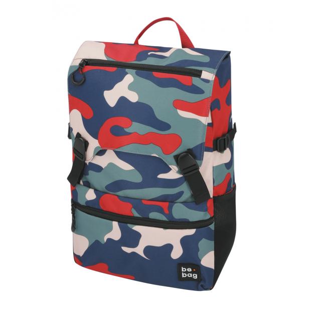 Tínedžerský batoh be.bag 28x13x43cm objem 25l Camouflage fun