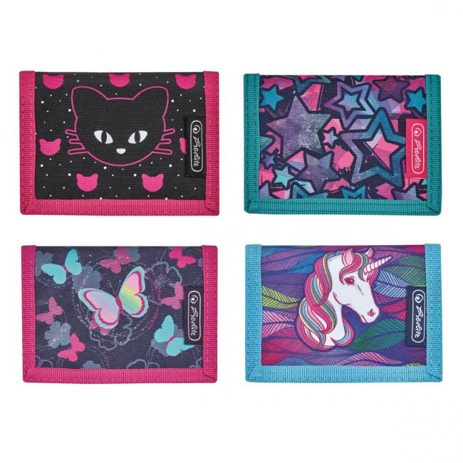 Peňaženka Herlitz 11,5x8x2cm mix Jednorožec Hviezdy Motíle Mačka