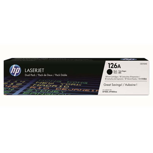 [4000185] HP Original Toner CE310AD / HP 126A black dualpack 2 x 1 200 pages