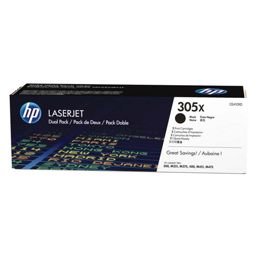[4001302] HP Original Toner CE410XD / HP 305XD black 2 x 4 000 pages