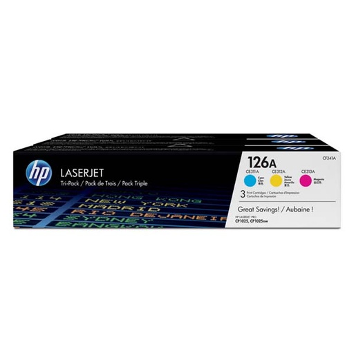 [4001534] HP Original Toner CF341A / CE311A + CE312A + CE313A CMY tripack 3 x 1 000 pages