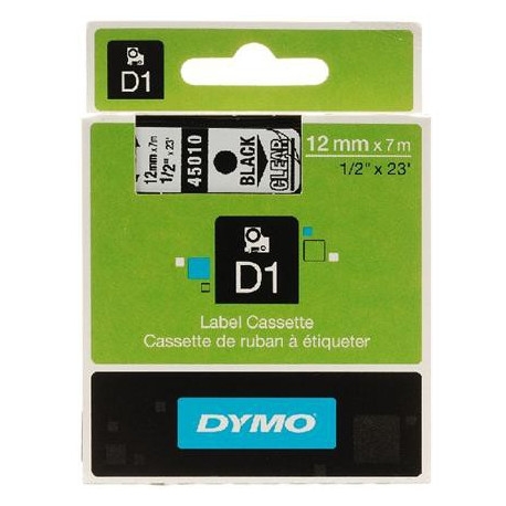 [4001790] Originál DYMO páska S0720500 D1 12mm x 7m čierna na priehľadnej 45010