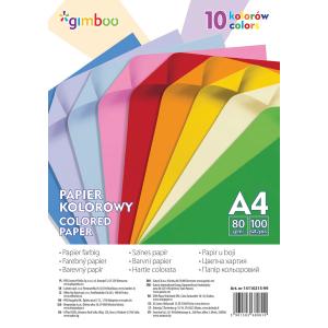 [4002070] Farebný papier Gimboo A4 100 listov 80g 10 neónových farieb