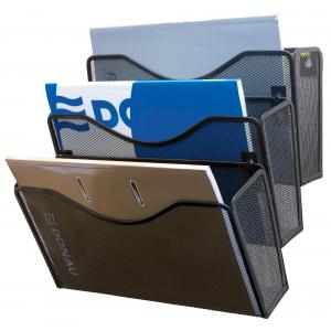 [4002262] Drôtený stojan nástenný s 3 odkladačmi 325x230x330mm čierny