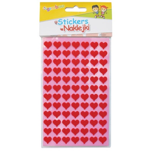 [4002745] Nálepky detské plstené červené Srdcia