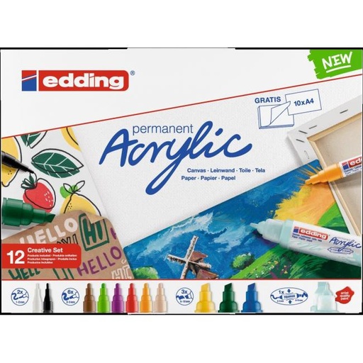 [4002759] Kreatívna akrylová súprava v základných farbách