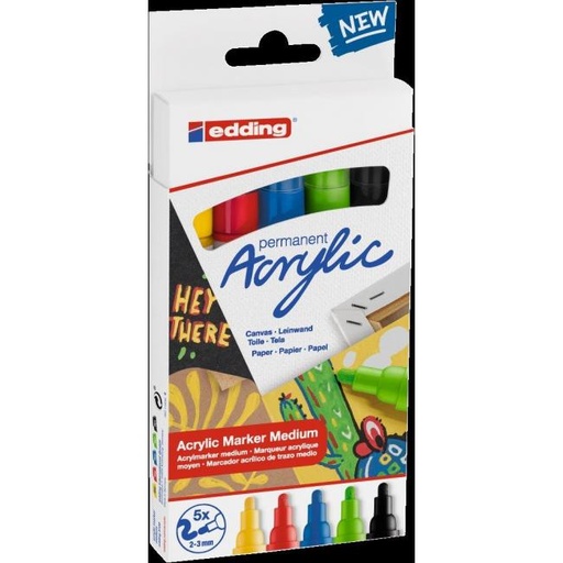 [4002761] Sada akrylových popisovačov edding 5100 5f základné farby