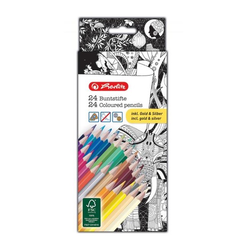 [4002766] Farebné ceruzky k antistresovým omaľovánkam 24 farieb