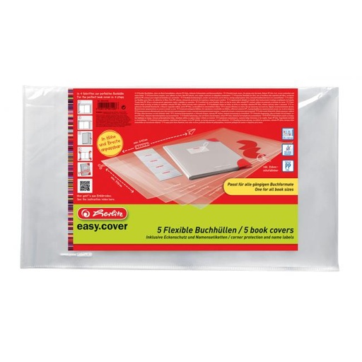 [4002771] Obal na zošit Herlitz easy cover prispôsobivý 5 ks v balení, sáčok