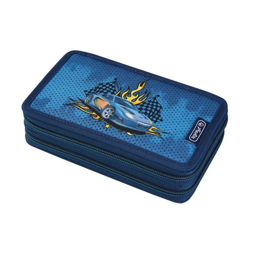 [4002809] Peračník Herlitz 2 zipsový plný Pretekárske auto modré