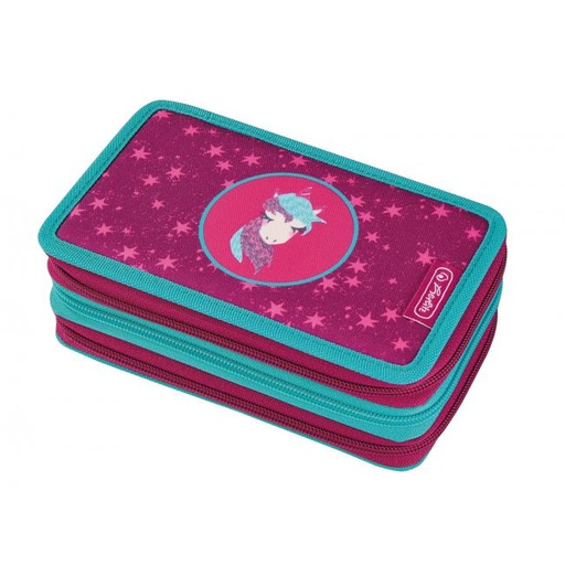 [4002811] Peračník Herlitz 3 zipsový plný Jednorožec - ružovo-tyrkysový