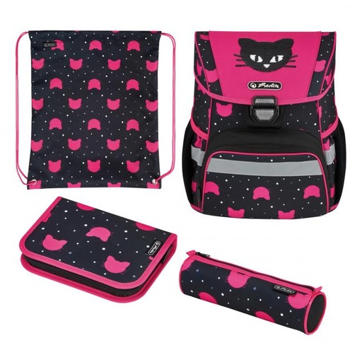 [4002873] Školská taška Herlitz Loop Čierna mačka sada