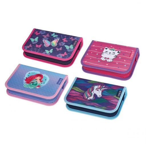 [4002895] Peračník Herlitz 1 zipsový prázdny 1-klopý mix Jednorožec Morská panna Mačka Motýle