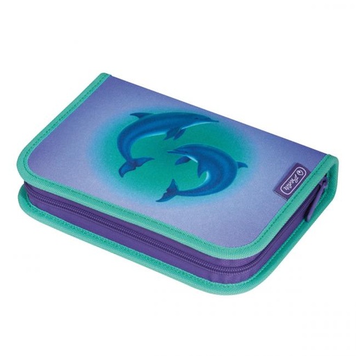 [4002903] Peračník Herlitz 1 zipsový plný 2-klopý Delfín