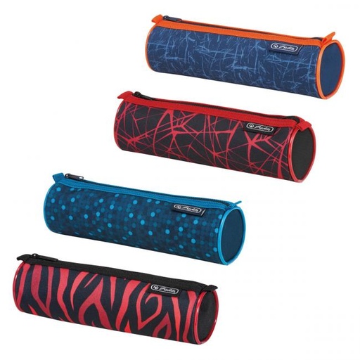 [4002916] Puzdro Herlitz guľaté 21,5x6x6cm mix Dinománia Pavúk Vesmírne auto Tiger