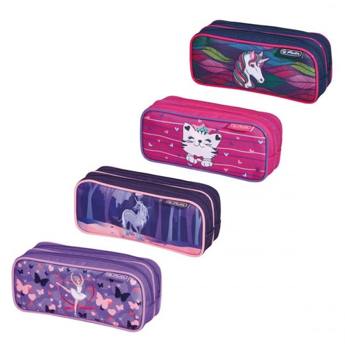 [4002917] Puzdro Herlitz dvojité 20,5x7x9cm mix Motýlí tanec Fantasy Mačka Jednorožec