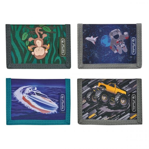 [4002923] Peňaženka Herlitz 11,5x8x2cm mix Oceánia Vesmír Monster truck Opica