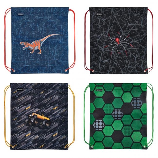 [4002934] Vrecko na prezuvky Herlitz 36,5x40,5x0,5cm mix Futbal Monster truck Pavúk Dinománia