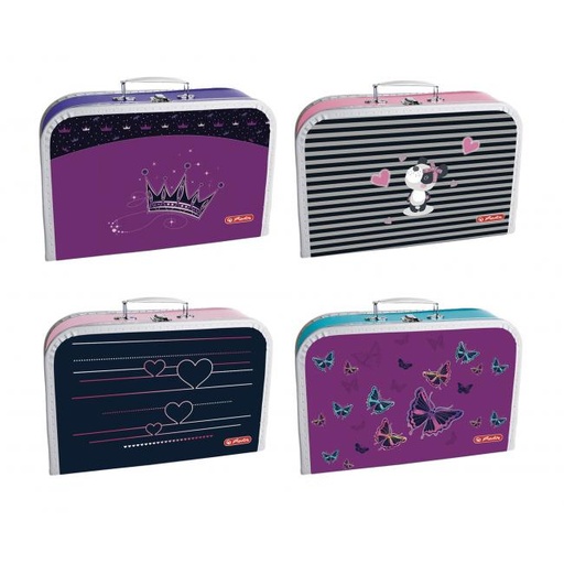 [4002971] Detský kufrík 35 cm dievčatá mix motívov Korunka Panda Tlkot srdca Dúhové motýle