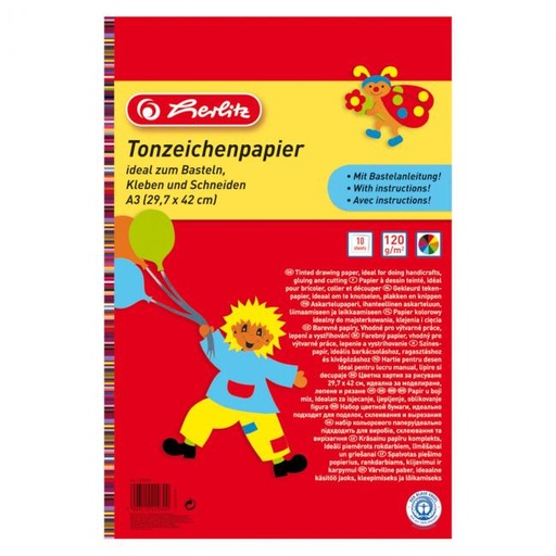 [4002993] Farebný papier Herlitz 10 listov A3 lep.blok 120g