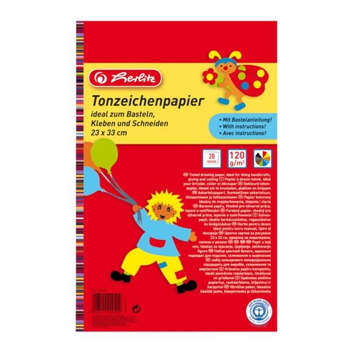 [4002994] Farebný papier Herlitz 20 listov 33x23cm lep.blok 120g