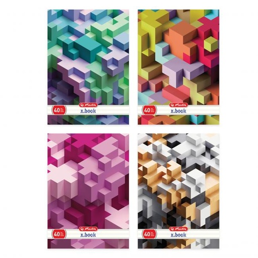 [4003047] Zošit Herlitz A4 40 listov linajkový s parciálnym lakom Tetris