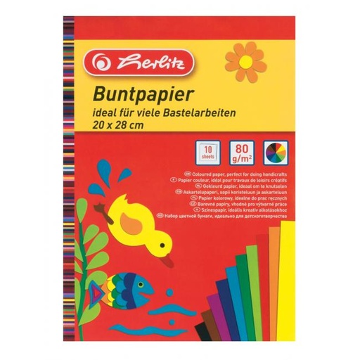 [4003058] Farebný papier Herlitz 10 listov 20x28cm 80g