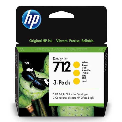 [4003550] HP Original Inkjet Set 3ED79A / HP 712 yellow 3 x 29ml