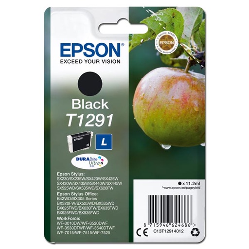 [4C13T12914012RA] Epson Original Inkjet T1291 / C13T12914012 black 11,2 ml 385 pages