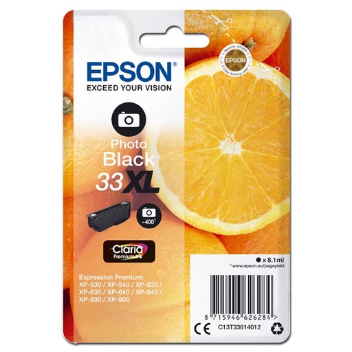 [4C13T33614012AR] Epson Original Inkjet T33XL / C13T33614012 photo black 8,1 ml