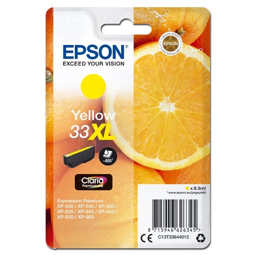 [4C13T33644012AR] Epson Original Inkjet T33XL / C13T33644012 yellow 8,9 ml
